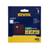 IRWIN 115 x 110mm 120 Grit 6 Holes 1/4 Punched Sheets - 5 Pack