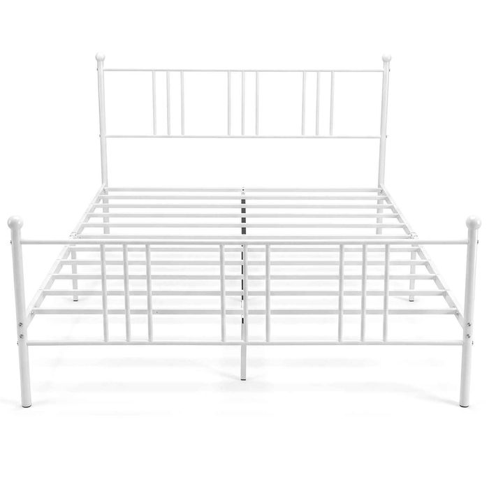 Costway Queen Size Victorian Bed Frame Metal Headboard Footboard