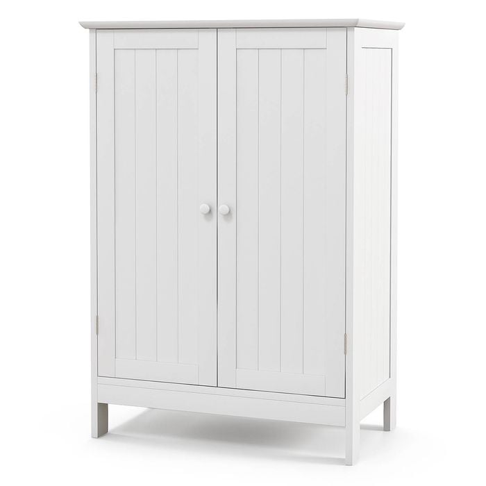 Costway 2-door Cabinet Wooden Storage Cupboard Kitchen Sideboard White