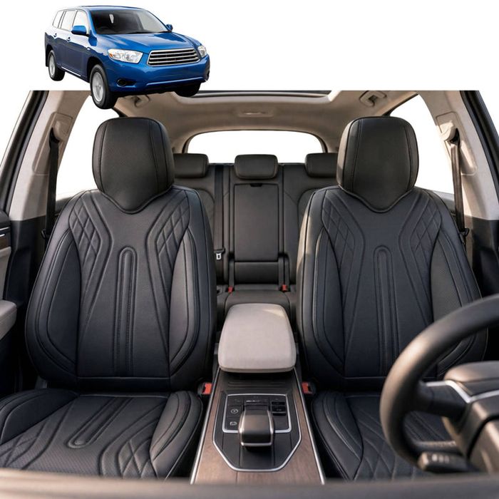 Australian Goose Front Seat Covers for Toyota Kluger 2007 - 2013 (XU40) - PU Leather, Black (2pc)