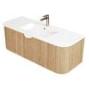 CIBO 1200mm White Oak Ripple Luxe Vanity With Ceramic Top & Integrated Basin