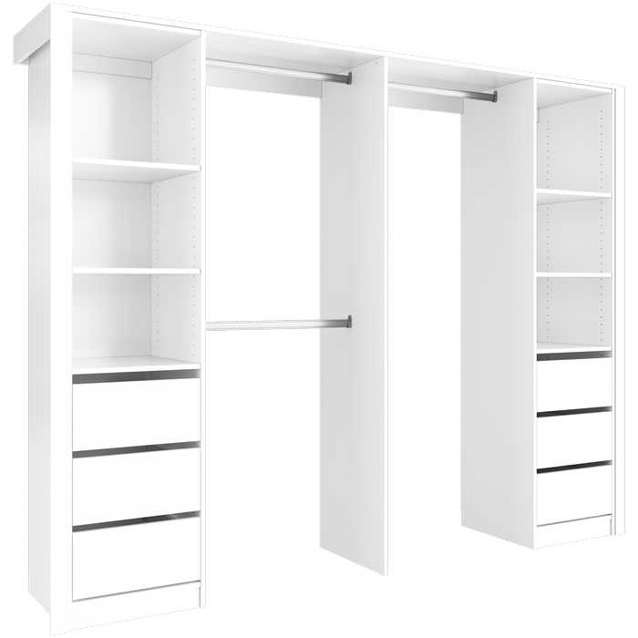 Lugna 2400mm White Built In Pack 6