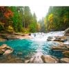 Waterfall On Mountain River in Forest  Print 100% Australian Made 150 x 100cm  (Stretched)