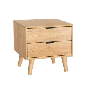 Homfurn Bedside Table 2 Drawers