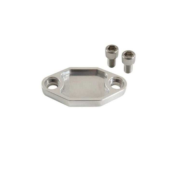 Cal Custom Fuel Pump Block Off Plate Holden V8 253 308 Polished Billet Alum With Hex Caps
