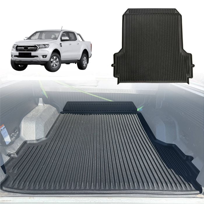 AUSGO 3D TPE Ute Mat for Ford Ranger Dual Cab 2011-2022 Fitted with Factory Plastic Tub Liner Tray Mat