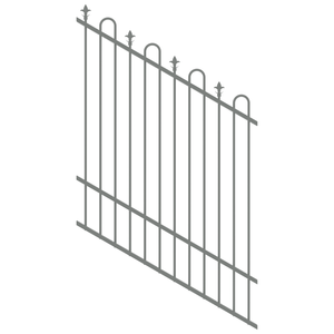 ProtectorAl 350 - 1200 x 1500mm Palladium Silver Raked 16-30º Loop And Spear Top Pool Fence Panel