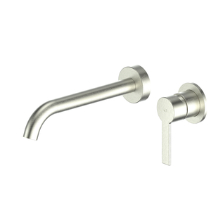 Greens Brushed Nickel Penny Wall Basin Mixer 
