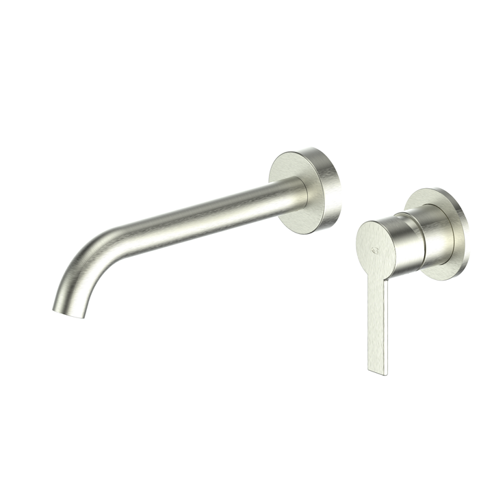 Greens Brushed Nickel Penny Wall Basin Mixer 