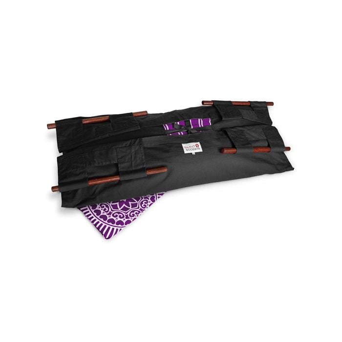 Sweet Goodbye COCOON - Soft Pet Casket - Burial & Cremation Ceremony Kit (Classic Cotton) | Black/Magenta, Large