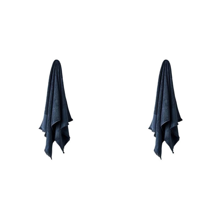 2PK Linen House Aria Slate Cotton/Bamboo Bath Mat 60x80cm - Blue