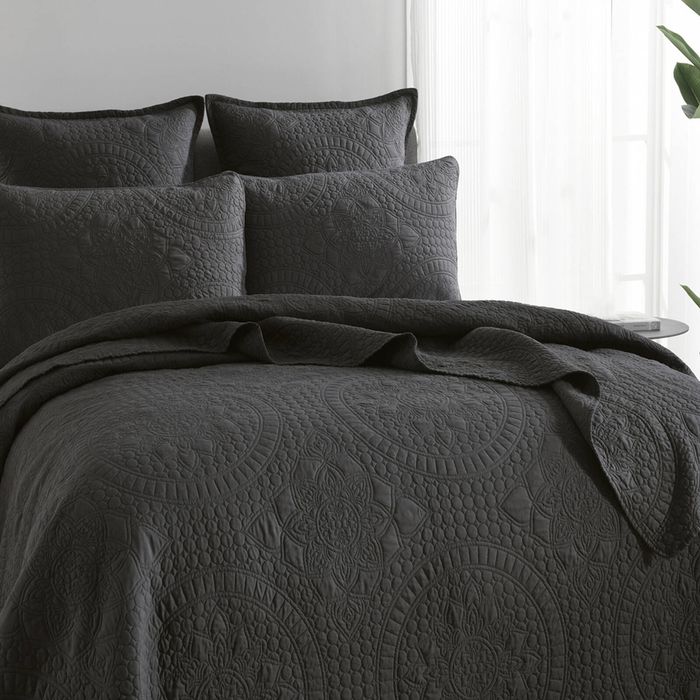 Renee Taylor Asher Jacquard 65x65cm Euro Pillowcase Rectangle Pillow Cover Grey