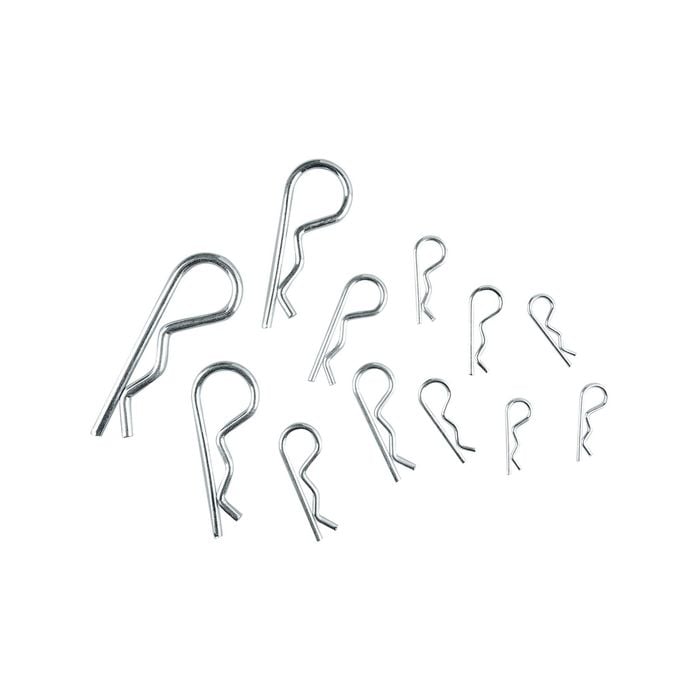 Pinnacle 3/16 - 7/16" Zinc Plated Assorted R Clip - 12 Pack