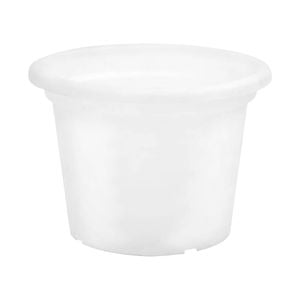 Moda 25cm Transparent White Plastic Cylinder Garden Pot