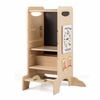 Costway Kid Wood Step Stool Removable Chalkboard Montessori Games Adjust