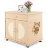 Costway Cat Litter Box Enclosure Hidden Cat Washroom Wood Side End Table