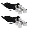 2x 6pc Barcraft Stainless Steel Wine Cubes w/ Pouch Set - Silver
