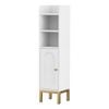 Artiss Storage Cabinet Floor Organizer Corner Adjustable Shelf with Door White