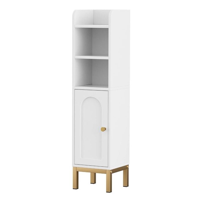 Artiss Storage Cabinet Floor Organizer Corner Adjustable Shelf with Door White