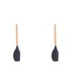 2pcs Beechwood & Silicone Spatula Charcoal