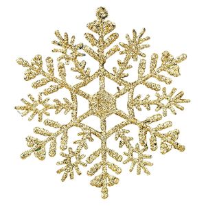 P&P Gold Glitter Snowflake Decorations 36pcs Hanging Ornaments Set