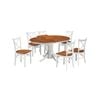 Lupin 7pc Dining Set 150cm Extendable Pedestral Table 6 Timber Chair - White Oak