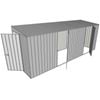 Build-a-Shed 0.8 x 5.2 x 2m Hinged Door Tunnel Shed with Dual Hinged Side Doors - Zinc