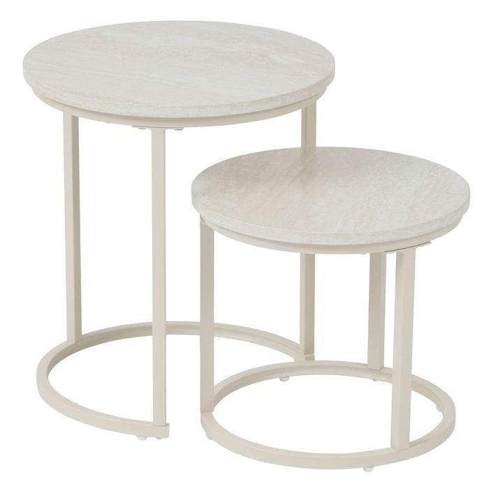 Cooper & Co. Nesting Sonoma Side Tables Set of 2 Travertine Look