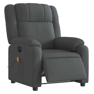 vidaXL Electric Massage Recliner Chair Armchair Single Sofa Dark Grey Fabric