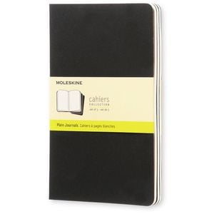 3pc Moleskine 80 Pages Plain Pocket Cahier L Office/student Journal Pad Black