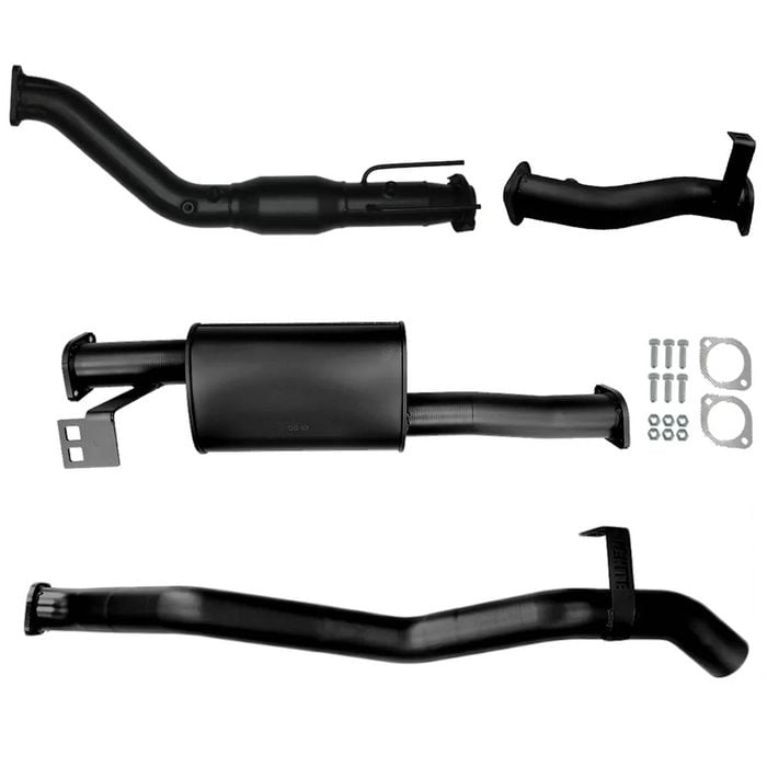 Ignite Exhausts Turbo Back For Toyota Landcruiser 76 Series Wagon 3" Cat & Muffler Black Aluminised Steel