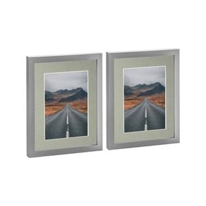 Nicola Spring Photo Frames with 5" x 7" Mount - 8" x 10" - Grey - Pack of 2