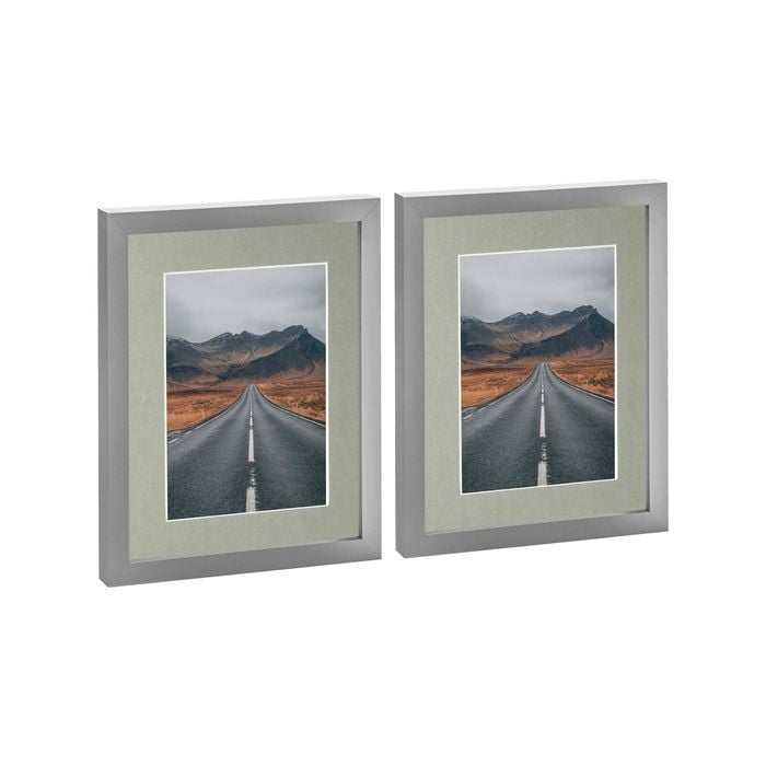 Nicola Spring Photo Frames with 5" x 7" Mount - 8" x 10" - Grey - Pack of 2