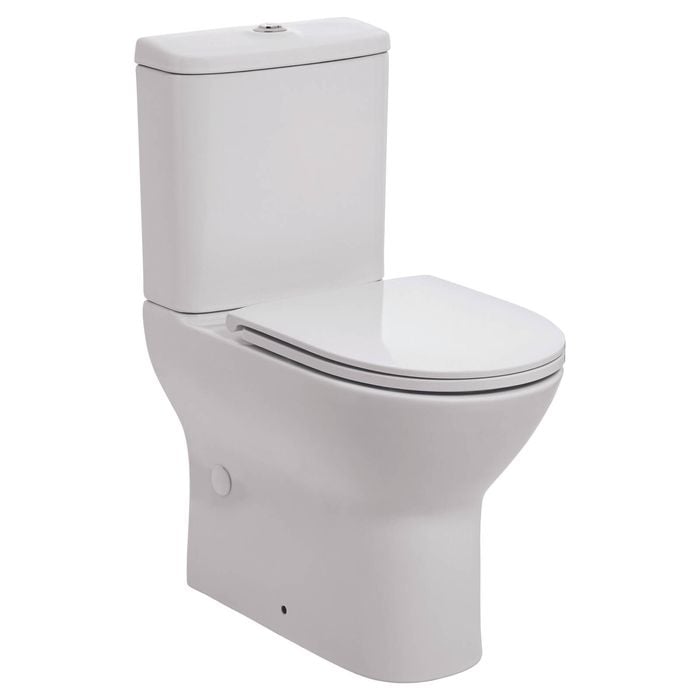 Johnson Suisse Emilia Xtra Rimless White S Trap Flush to Wall Close Coupled Rimless Suite WELS Star 4 4.6L/Full