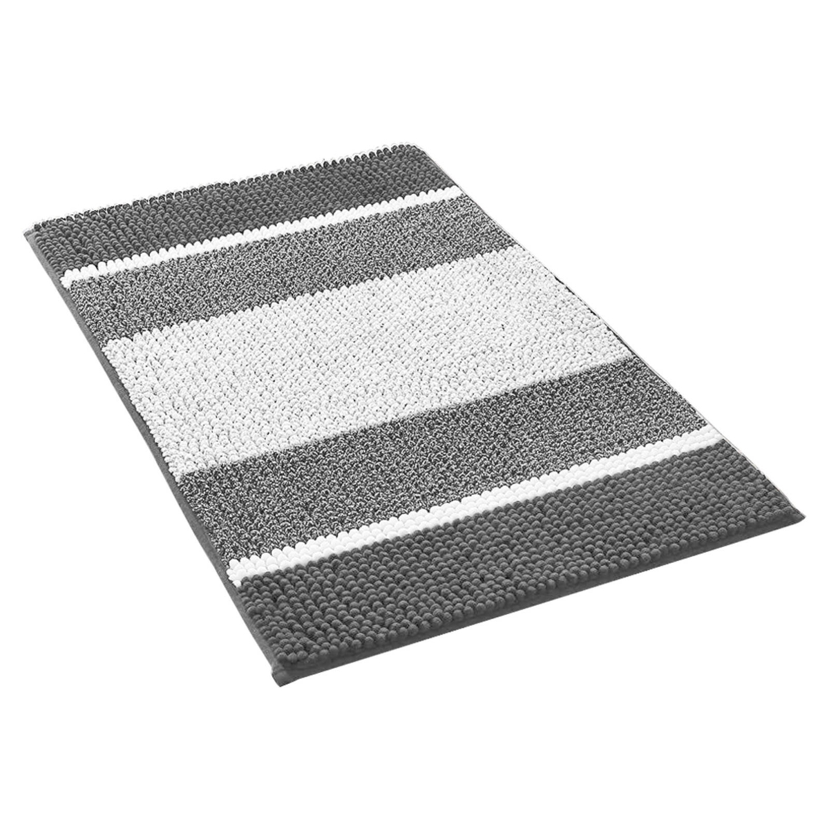 Barelli 50cm x 80cm Chenille Grey Two Tone Non-Slip Bath Mat - Bunnings Australia