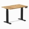 Desky Dual Mini Hardwood Sit Stand Desk - Acacia / 1000x600mm / Matte Black