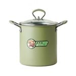 NNEOBA 3L Deep Fryer Pot with Basket Oil Strainer Mini Pasta Pot Green