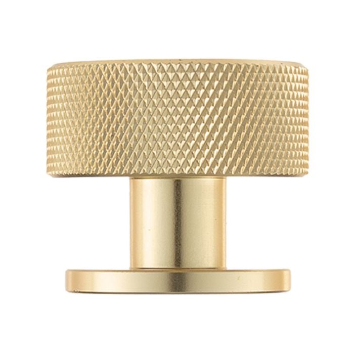 Taskmaster 32.5mm Knurled Brushed Brass Cabinet Knob - 1 Pack