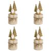4x LVD Metal/Wood Santa/Tree Stump Christmas Holiday Decoration 7x18.5cm Gold