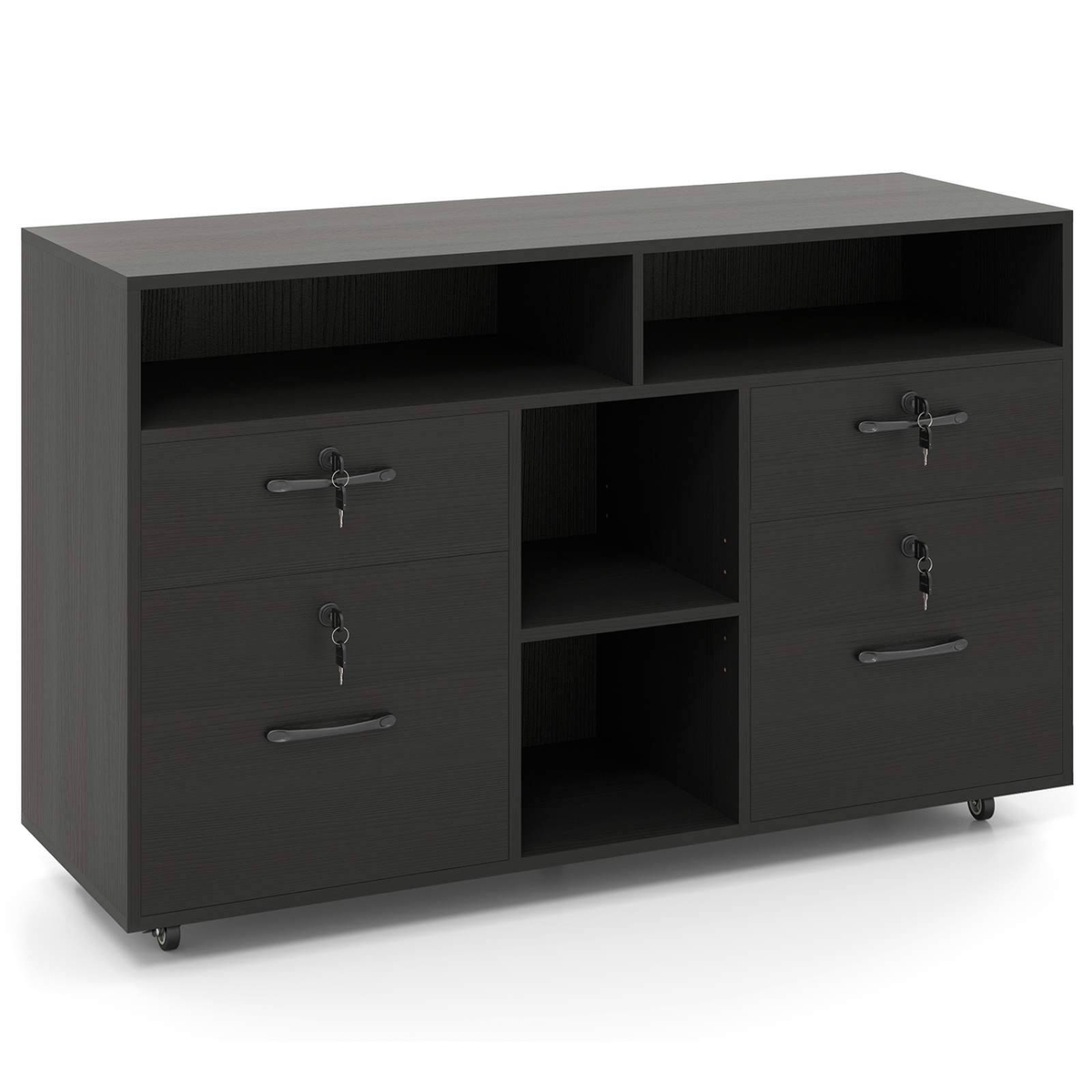 Costway 4-Drawer Mobile Filing Cabinet Printer Stand File Storage ...