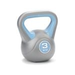 York 3KG Vinyl Kettlebell Light Blue Single