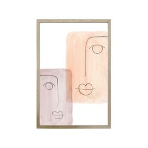 Willow & Silk Indoor Large Abstract Faces Framed Print Wall Art