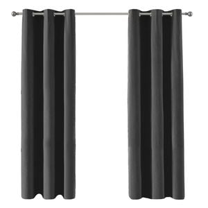 Mollers 120 x 223cm Charcoal Village Single Blockout Eyelet Curtain