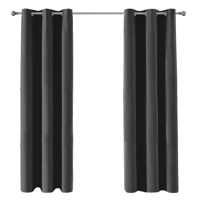 Mollers 120 x 223cm Charcoal Village Single Blockout Eyelet Curtain