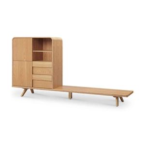 Modern Furniture FINLEY TV Entertainment Wall Unit 180cm - Natural