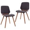 vidaXL 2x Dining Chairs Grey Fabric Kitchen Office Side Dinner Chair Seating