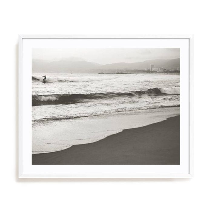 Artey | BW Surfer 2 - Framed Print - White Frame - 80 x 95cm