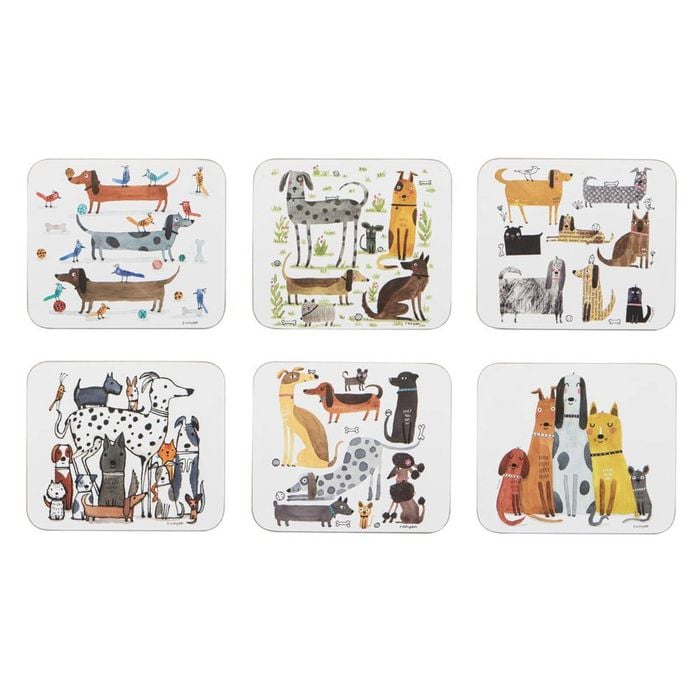 Ashdene Canine Capers Set Of 6 Coasters