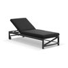 Kansas Outdoor Aluminium Sun Lounge On Wheels Charcoal & Denim Grey Cushions