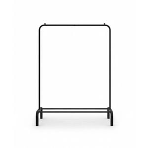 Portable Metal Clothing Rack with Bottom Shelf - Black